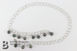 Tahitian Pearl and Silver Necklace