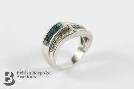 18ct Blue and White Diamond Ring
