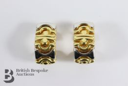18ct Italian Yellow and White Gold Hoop Earrings