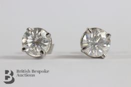 Pair of 14ct White Gold Diamond Stud Earrings