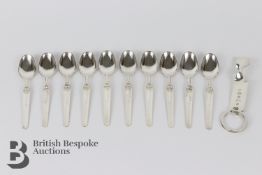Set of Eight Norwegian Silver Coffee Spoons