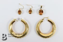 Pair of 9ct Gold Sapphire Earrings