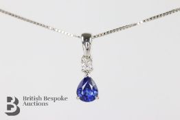 Sapphire Diamond Pendant Necklace