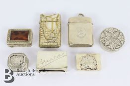 Collection of Silver Boxes and Vesta Cases