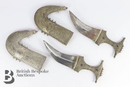 Pair of Yemini Ceremonial Janbīyah Daggers