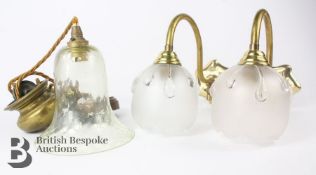 Late Victorian Rise and Fall Ceiling Lamp