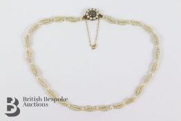9ct Yellow Gold Seed Pearl Mourning Pendant