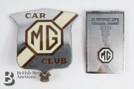 MG Car Club Car Badge