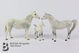 Three Dapple Gloss Grey Beswick Horses