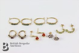 Six Pairs of Semi-Precious Stone Earrings