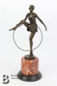 Bronze Danseuse avec Cerceau Figurine