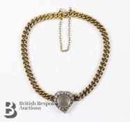Early Victorian 14/15ct Gold Diamond and Rock Crystal Bracelet
