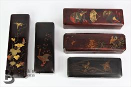 Five Japanese Fan Boxes