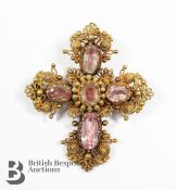 Georgian 14/15ct Pink Topaz Brooch