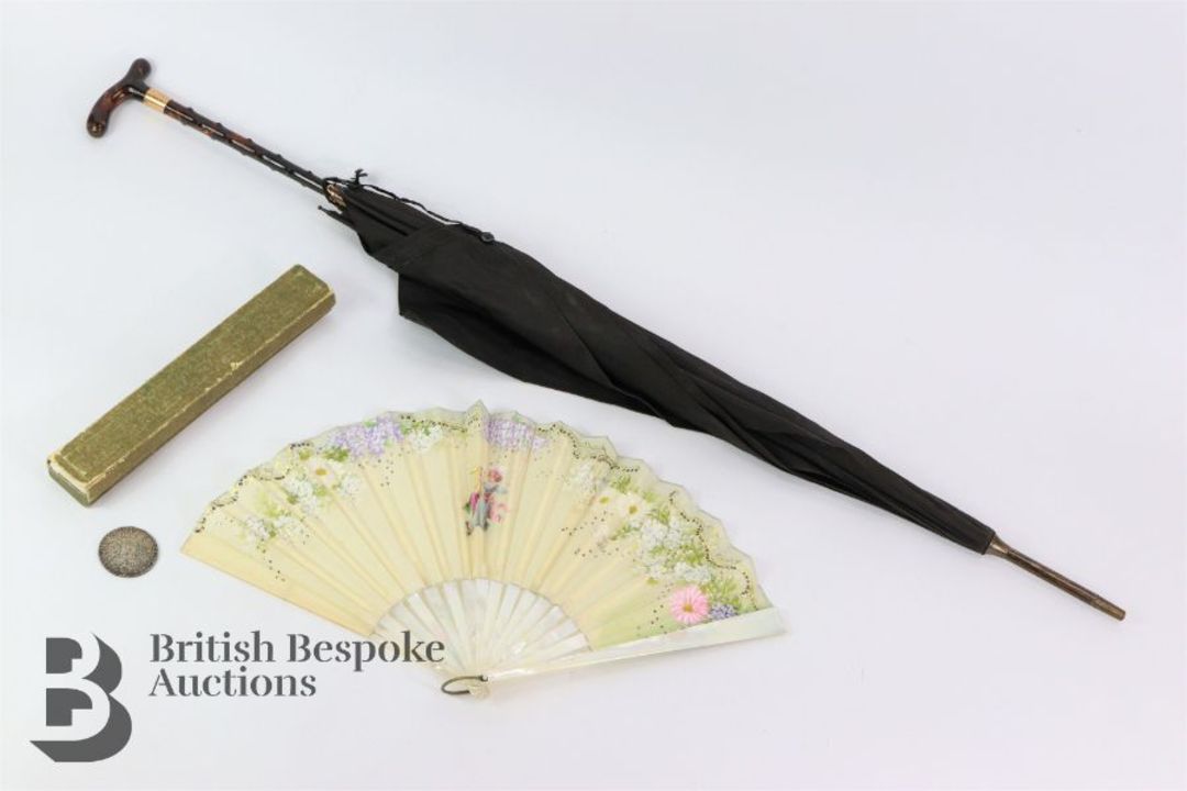 Edwardian Lady's Black Parasol - Image 1 of 7