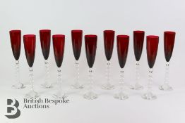 Eleven Baccarat Vega Flutissimo Champagne Flutes