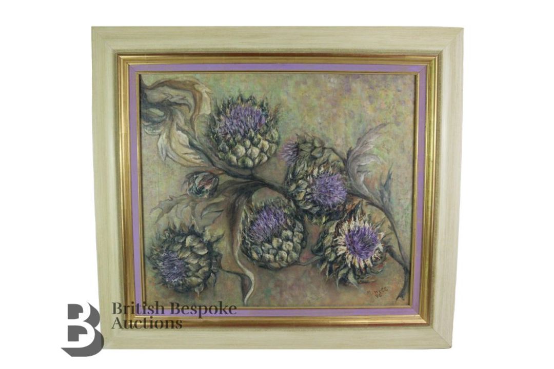 20th Century Oil Painting of Artichokes - Image 1 of 3