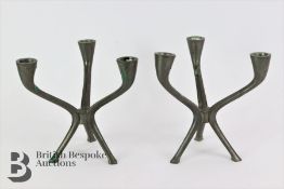 1930s Just Andersen Pewter Candlesticks