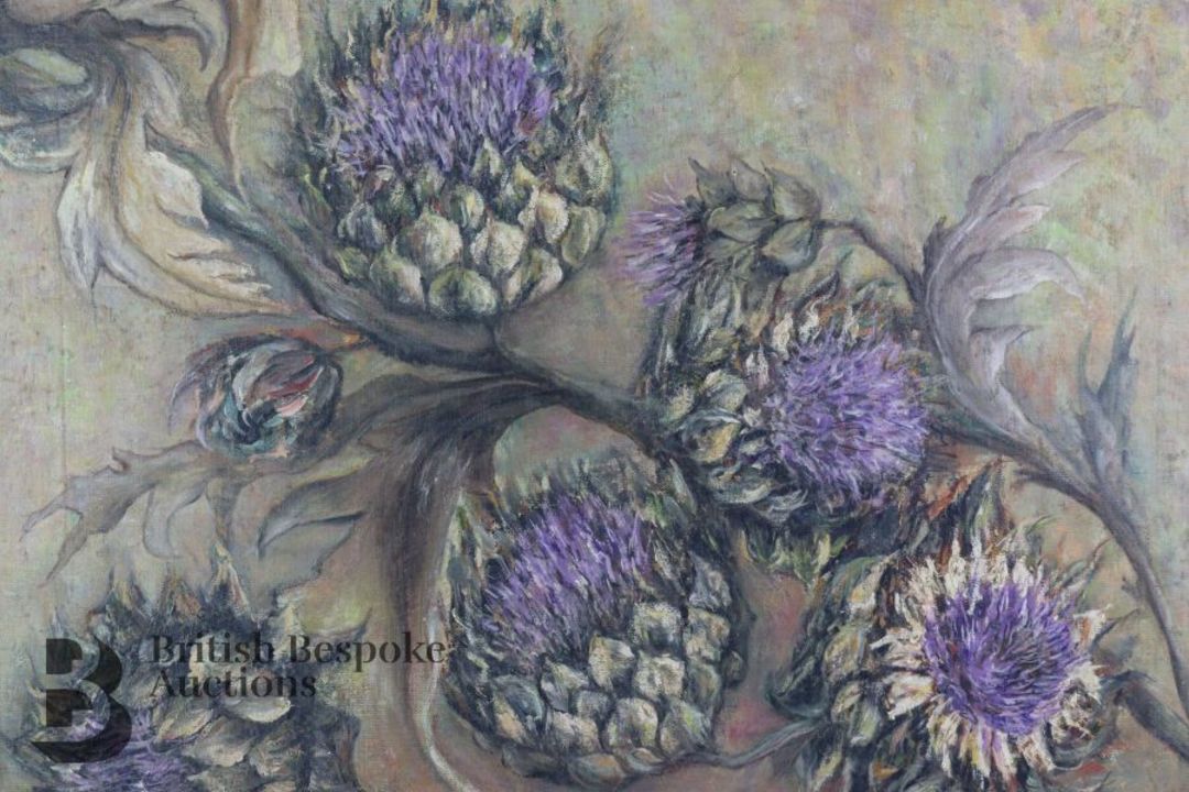 20th Century Oil Painting of Artichokes - Image 2 of 3