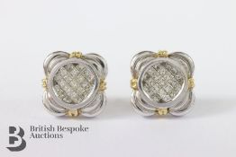 Pair of 18ct White Gold Diamond Earrings