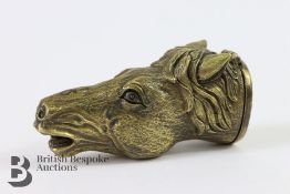 Contemporary Brass Horse Head Vesta Case