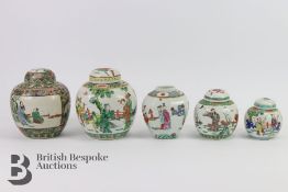 Five Chinese Ginger Jars