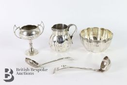 Silver Sugar Bowl and Creamer