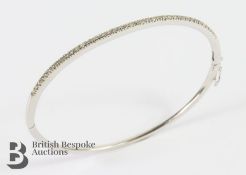 18ct White Gold Diamond Bangle