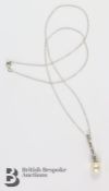 South Sea 18ct White Gold Diamond and Pearl Pendant
