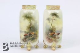 Royal Worcester Pillar Vases