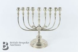 Judaica - Silver Nine-Branched Menorah