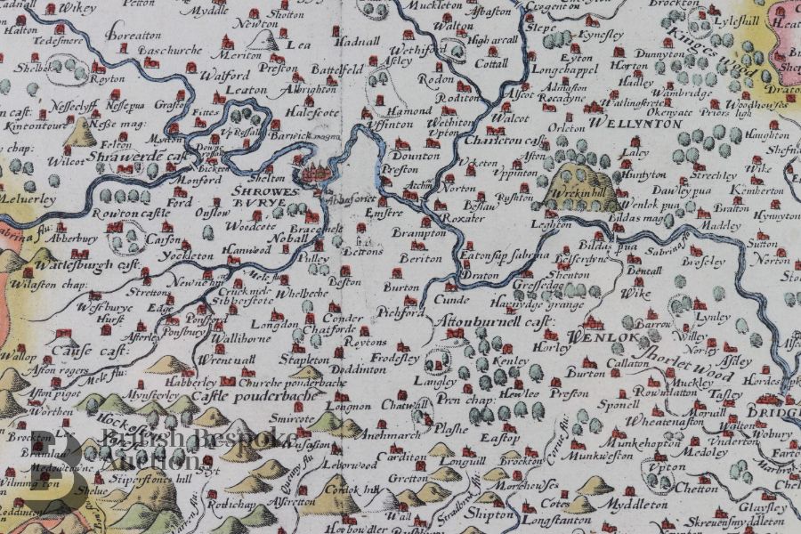 Christopher Saxton - Map of Shropshire - Image 5 of 6