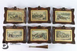 Set of Six Coloured Aquatints