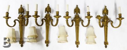 Suite of Four Gilt Bronze Wall Appliques