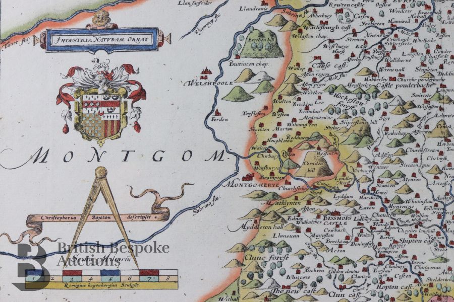 Christopher Saxton - Map of Shropshire - Image 4 of 6