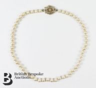 Cultured Pearl and Diamond Necklace