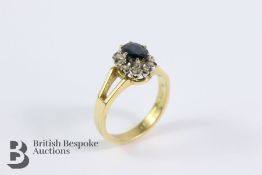 18ct Yellow Gold Sapphire and Diamond Ring