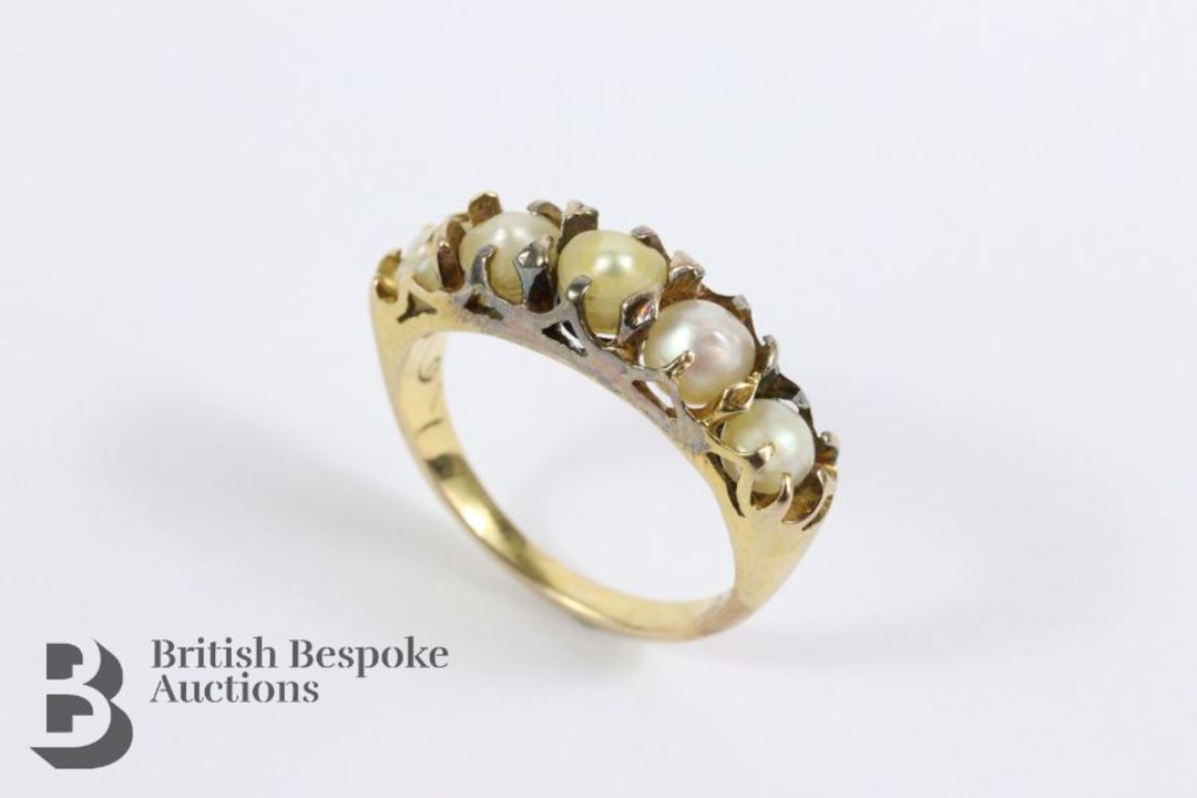 14/15ct Gold Pearl Ring - Image 2 of 3