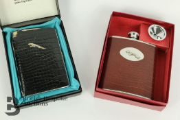 Jaguar Spirits Flask and Jaguar Ronson Cigarette Case