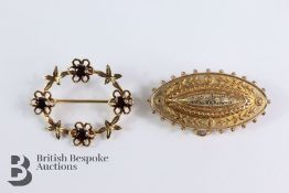 Victorian 9ct Mourning Brooch