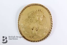 9ct Gold Lava Stone Cameo