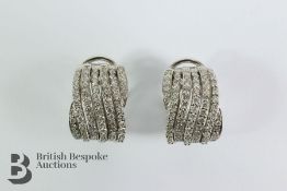 14ct White Gold and Diamond Earrings