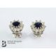 Pair of White Gold Diamond Sapphire Earrings - Image 1 of 3
