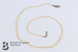 Fine Graduated Seed Pearl Necklace