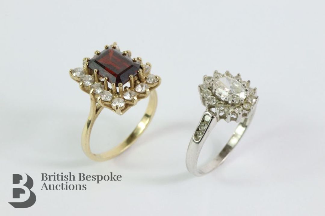 9ct White Gold CZ Rings - Image 1 of 2