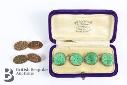 Pair of Silver and Jade Cufflinks