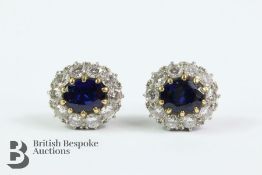 Sapphire and Diamond Earrings