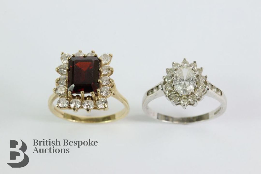 9ct White Gold CZ Rings - Image 2 of 2