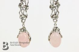 Pair of Silver and Quartz Drop Earrings