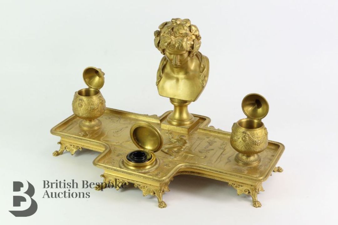 F. Barbedienne French Inkwell Stand - Image 3 of 13